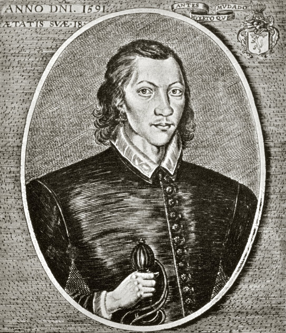 Portrait of John Donne, dated 1591, frontispiece to 'The Poems of